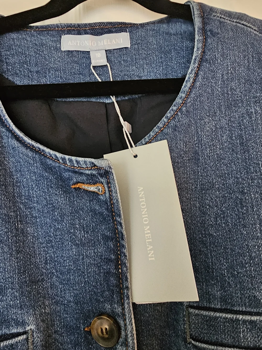 Antonio Melani Sleeveless Denim Vest - Blue - Picture 2 of 6